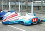 Ruth Laidlow/Helen Sutherland's sidecar at the TT Grandstand, Douglas.