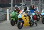 Gary Chalkey (number 63) at the Practice Start Line, Douglas.