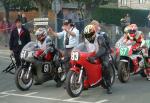 Des Senior (83) during practice, leaving the Grandstand, Douglas.