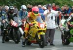 Davy Morgan at the TT Grandstand, Douglas.