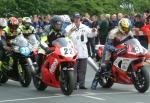 Colin Breeze leaving the TT Grandstand.