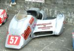 Barry Sloper/Mark Fitzgerald's sidecar at the TT Grandstand, Douglas.