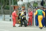 Ian Hickey in the pits, Douglas.