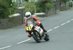 Liam Quinn approaching Sulby Bridge.