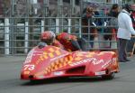 Andrew Couper/Alan Robertson at the TT Grandstand, Douglas.