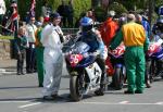 David Vieider leaving the Start Line, Douglas.