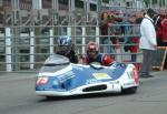 Max Venus/Paul Sanderson at the TT Grandstand, Douglas.