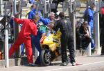 Ian Hutchinson in the pits, Douglas.