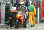 John Burrows in the pits, Douglas.