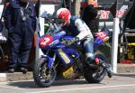 Gary Carswell in the pits, Douglas.