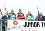 John McGuinness (middle) after winning the Junior TT.