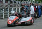 Tony Thirkell/Roy King at the TT Grandstand, Douglas.