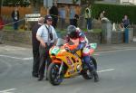 John Richards during practice, leaving the Grandstand, Douglas.