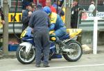 Alan Connor in the pits, Douglas.