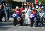 Dan Stewart (32) at the TT Grandstand, Douglas.