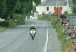 Alan Marshall approaching Sulby Bridge.