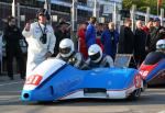 Rod Bellas/Geoff Knight at the TT Grandstand, Douglas.