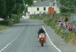 Ian Armstrong approaching Sulby Bridge.