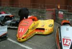 Nigel Connole/Dennis Lowther's sidecar at the TT Grandstand, Douglas.