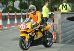 Ian Fletcher during practice, leaving the Grandstand, Douglas.