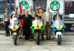 Paul Duckett (middle) on bike after winning Senior.