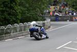 Steve McDonald approaching Braddan Bridge.