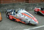 Mark Halliday/Mark Holland's sidecar at the TT Grandstand, Douglas.