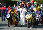 Jim Hodson (45) at the TT Grandstand, Douglas.