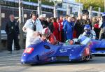 Bill Currie/Mark Cox at the TT Grandstand, Douglas.