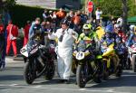 John Donnan (34) at the TT Grandstand, Douglas.