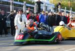 Frank Bajus/Christophe Darras at the TT Grandstand, Douglas.