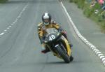 Paul Corrin approaching Sulby Bridge.