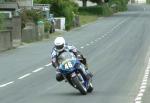 David Castle approaching Sulby Bridge.
