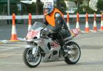 John Bourke during practice, leaving the Grandstand, Douglas.