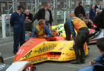 Nigel Connole/Dennis Lowther at the TT Grandstand, Douglas.