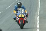 Chris Heath approaching Sulby Bridge.