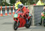 Roger Steele during practice, leaving the Grandstand, Douglas.