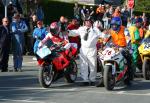 Barry Wood (39) at the TT Grandstand, Douglas.