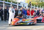 Jean Claude Huet/Jonathan Huet at the TT Grandstand, Douglas.