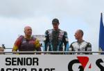 Steven Linsdell on the winners podium at the TT Grandstand.