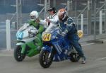 Bill Rice (104) during practice, leaving the Grandstand, Douglas.