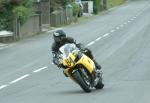 Steve Sinnott approaching Sulby Bridge.