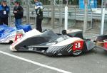 Nick Crowe/Darren Hope's sidecar at the TT Grandstand, Douglas.