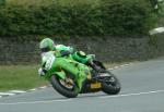 Ian Watson approaching Sulby Bridge.