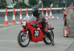 Adrian Elwood during practice, leaving the Grandstand, Douglas.