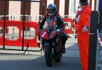 John McGuinness at the TT Grandstand, Douglas.