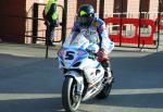 Bruce Anstey at the TT Grandstand, Douglas.