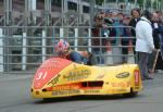 Nigel Connole/Dennis Lowther at the TT Grandstand, Douglas.