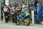 Barry Maguire (20) in the pits, Douglas.