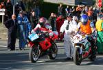 Barry Wood (39) at the TT Grandstand, Douglas.